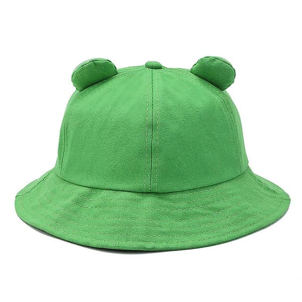 Tecknad Groda Solhatt, Unisex Sommar Solhatt För Vuxna, Vikbar Bredbrättad Fiskarhatt 1 St-grön
