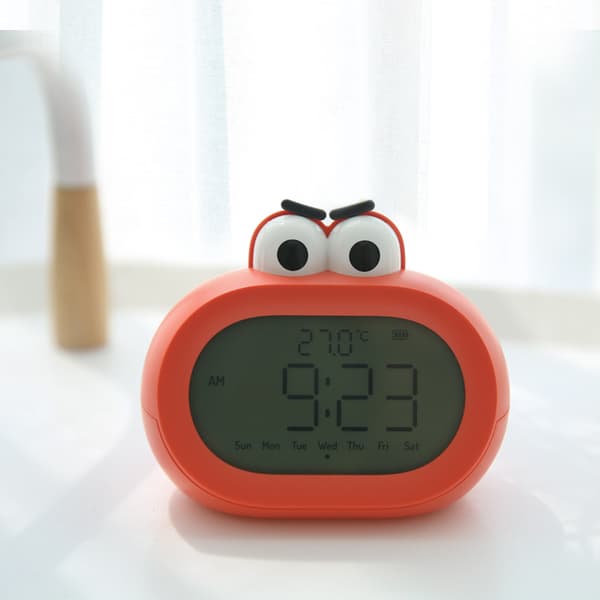 1 stk. rød børnevenlig digital vækkeur med natlys og timer