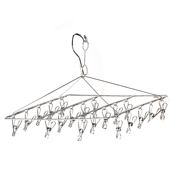 Clothes Drying Hanger Stainless Steel Multi Clip Laundry Drip Drying Rack for Underwear Socks Hat No Loop Square