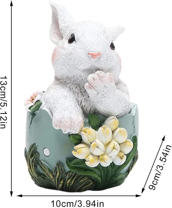 Resin Decorations - Easter Bunny Figurines Cute Modern Easter Statues Table Sculpture