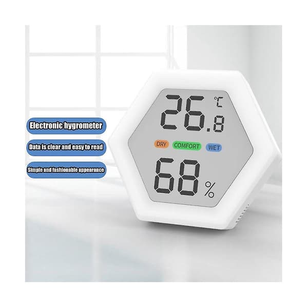 Trådløst indendørs termometer, hygrometer, termometre til terrasse, hjem, drivhus