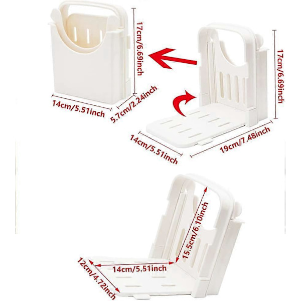 Foldable Bread Slicer Adjustable Slicing Guide Thicknesses Toast Slicer for Bread/Roast/Sandwich Maker/Loaf Slicer
