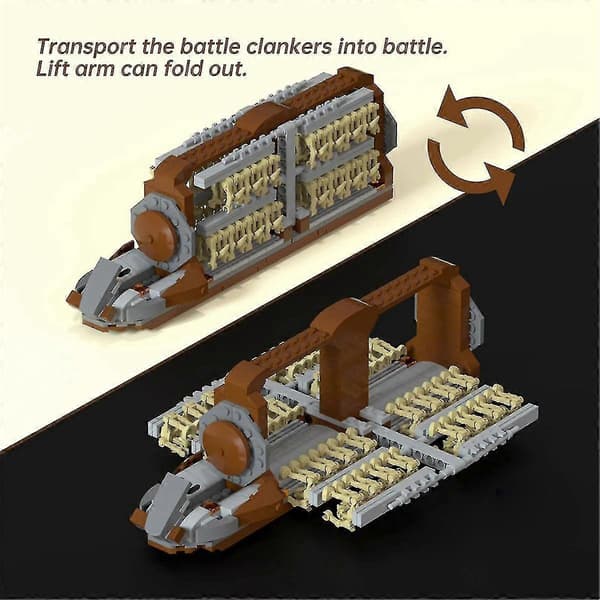 Battle Soldiers Clanker Platoon Attack Craft Building Kit, with 2 Droideka Figures Building Blocks Set Banmo