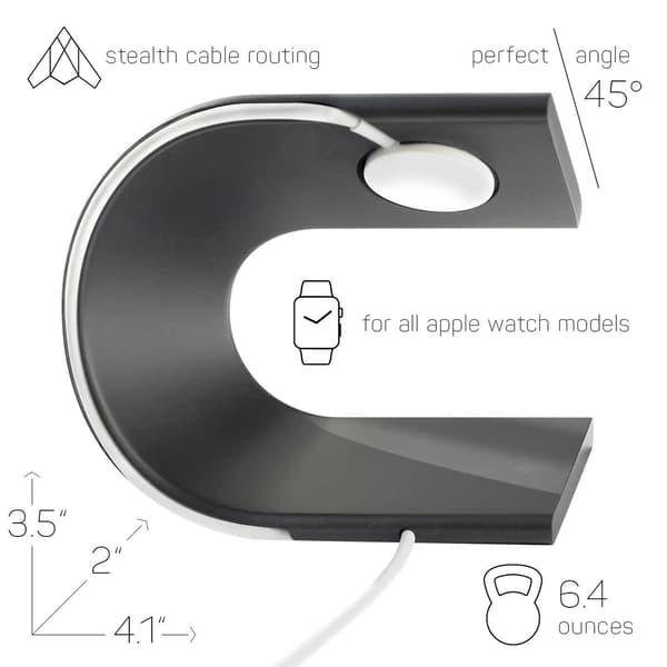 1 pakke Apple Watch-stativ i aluminiumslegering U-formet skrivebordsstativ