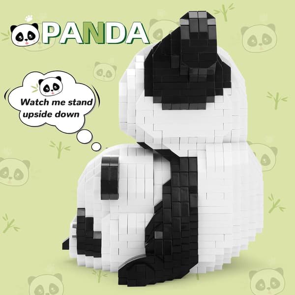 Mini rakennuspalikat eläinsettilaukut, 1325 kpl Micro Mini Panda