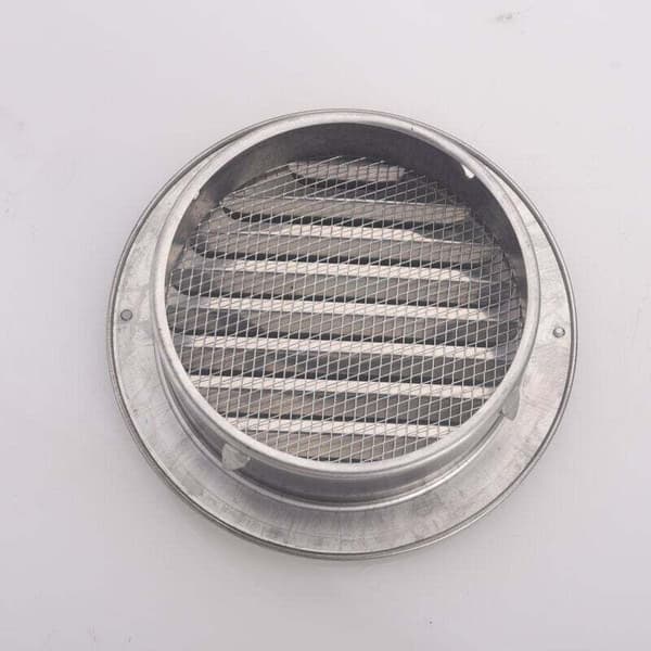 Rundt ventilasjonsgitter i rustfritt stål 100 mm metallventilasjonsgitter..DEBUNS