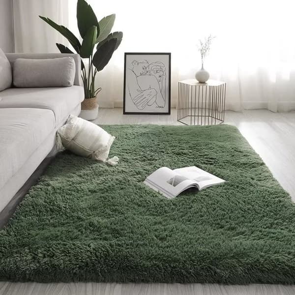 Stor fluffy matte til stuen, fluffy og myk, barnerom