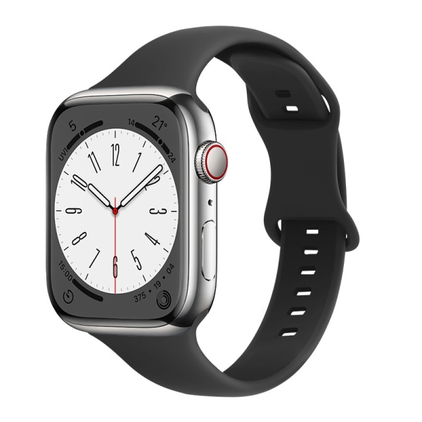 För iwatch8/ultra/7/6/se-rem med 8-spänne silikonrem svart38/40/41mm