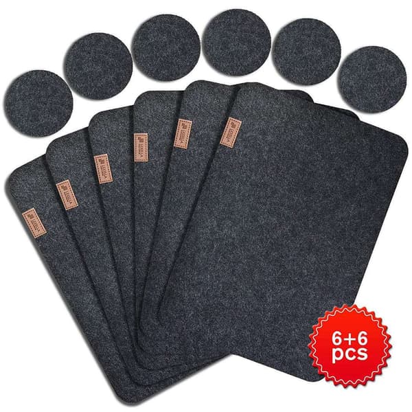 12-delars Filt Placemat Set - Stilfull och Praktisk Matplats