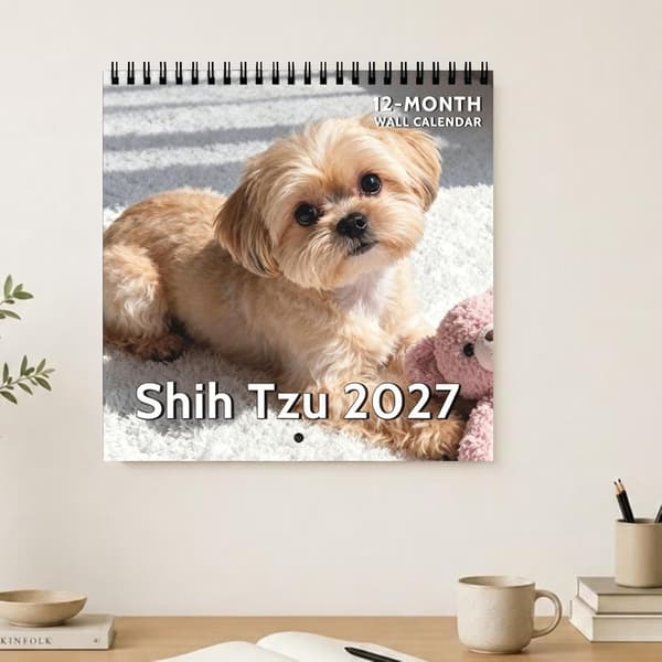 2027 kalender vegg morsom hund ukeplanlegger med dobbel spiral -