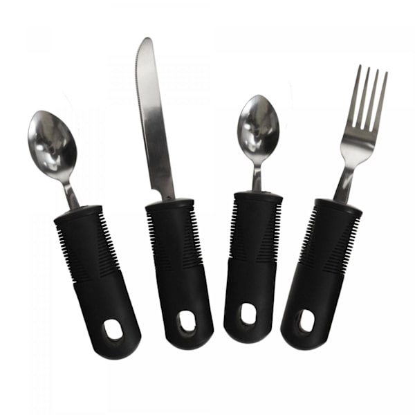 Ergonomisk Bestikk - 4 Deler Svart black