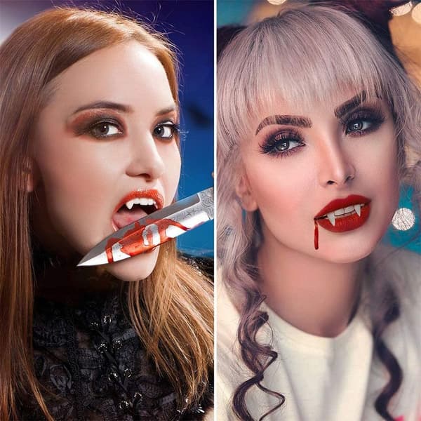 Pair Vampire Fangs Halloween Party Cosplay Dentures Props Decoration