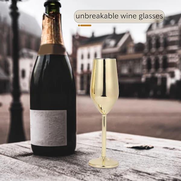 Vinglas i rustfrit stål Champagneglas Cocktailglas Metalvinglas Bar Brudsikkert vinglas
