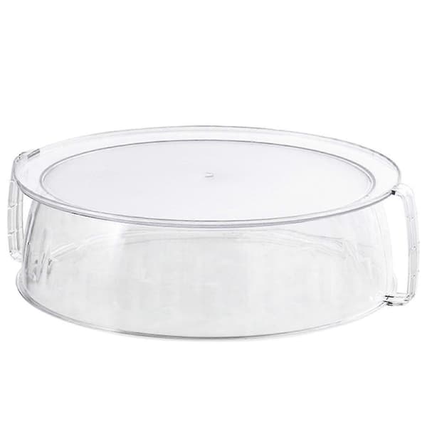 Tall Microwave Glass Plate Cover Splatter Guard with Handle for Cooking Bacon Steaming Vegetables