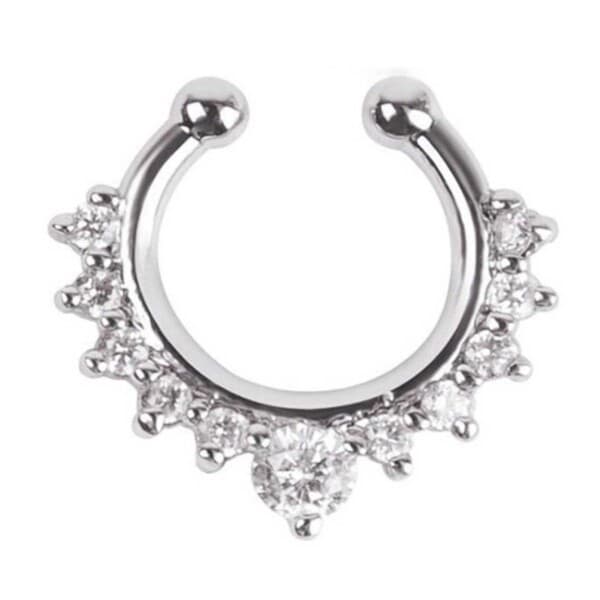 Fake Septum Nose Piercing Nose Ring Without Hole Silver