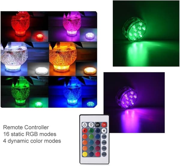 Sukellusvalot LED vedenpitävä monivärinen RGB-muuttuva koristevalaistus