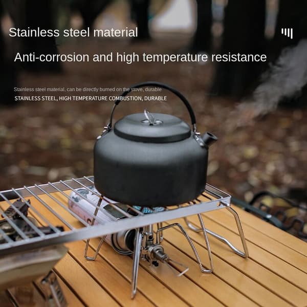 Udendørs stribet BBQ-grill lang gryde rustfrit stål foldestativ bærbar rist afløb