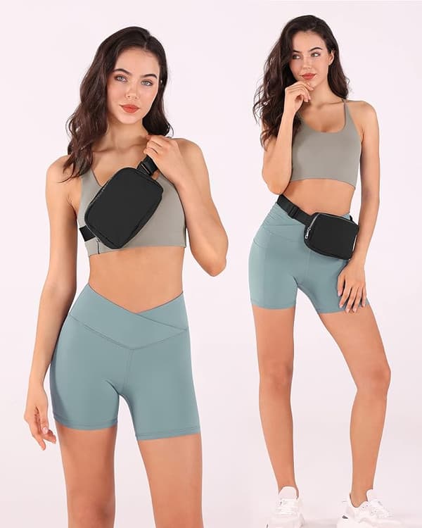 (Sort) Unisex mini bæltetaske med justerbare stropper til træning, løb, rejser, vandreture.