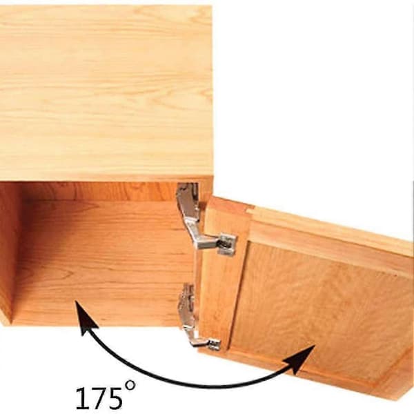2 Pieces 175 Degree Hinges Frameless Cabinet Doors Hinges Concealed Hydraulic Adjustable Mounting Hinges