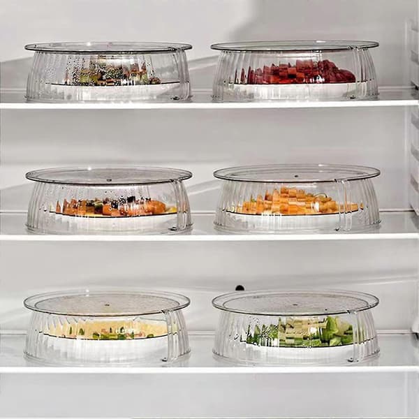 Tall Microwave Glass Plate Cover Splatter Guard with Handle for Cooking Bacon Steaming Vegetables