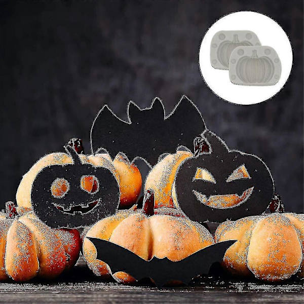 Græskarforme Silikone, 2 Stykker Efterårs Græskar Bageform, Halloween Græskar Silikone Bageform, 3D Halloween Form Til Halloween Slik Bagning Kage