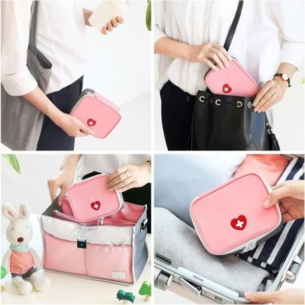 First Aid Kit, Square Handheld Medicine Bag, Empty Emergency Bag, Travel First Aid Kit, Mini Care Kit, 1 pc