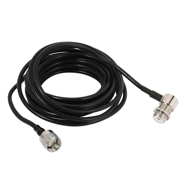 16ft Rg58 Pl259 Uhf til So239-stik til bilradio mobil antennebeslagskabel