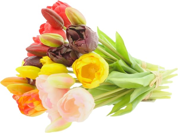 Kunstige tulipaner, kunstige blomster, ekte berøring, borddekorasjon
