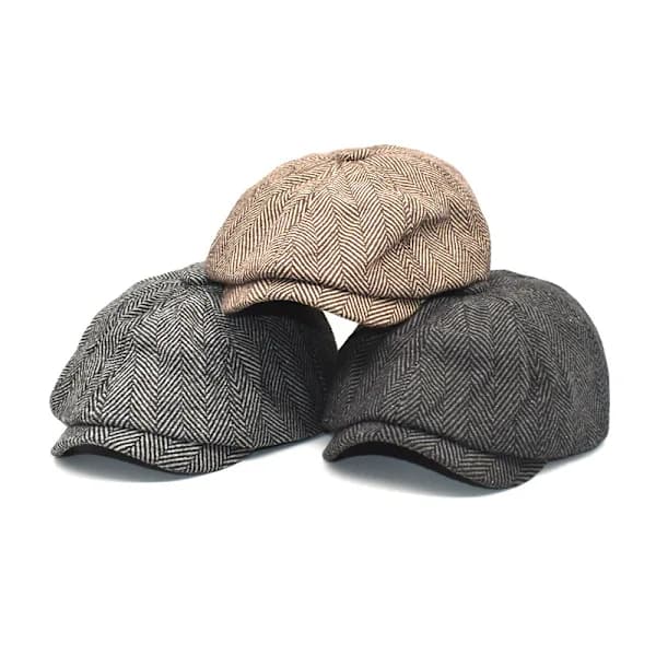Lysegrå, drengehat flad hat, tweed Gatsby hat Ivy irsk hat herre