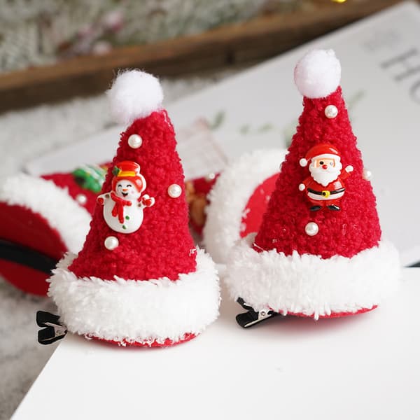 Otte juledekorationer, festrekvisitter, julehatte, ha