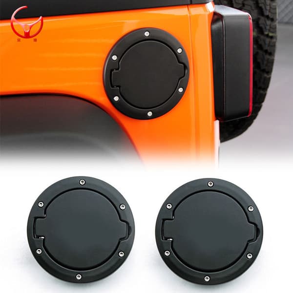2 stk. brændstoftankdæksel i aluminiumslegering til Jeep Wrangler 07-16, sort