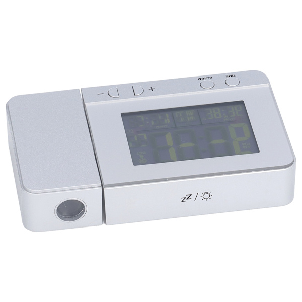 Projection Alarm Clock Backlit LED USB Charging Multifunctional Clock with Time Temperature Projection