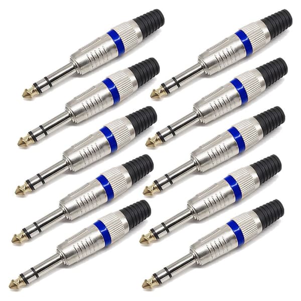 15 stk 6,35 mm lydjackplugg 6,5 jackforsterker mikrofonjack 1/4 tomme hann til RCA hunnjackplugg