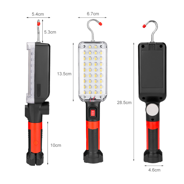 1 st LED 34SMD arbetslampa stark magnetisk med krok