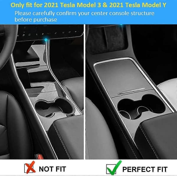 Opdater Midterkonsol Organizer Bakke til Seneste 2021 2022 Tesla Model 3 Model Y, Bil Interiør Flocket Armlæn Skjult Skuffe Flocking Opbevaring