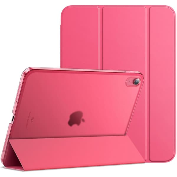 Fodral för iPad (A16) 11:e/10:e generationen (2025/2022), Slimmat Ställ Hårt Bakstycke Auto Wake/Sleep Funktion-FF- Rosa Rosa