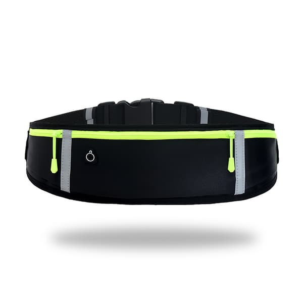 Let og justerbar 1-delt sort taljetaske med elastisk bælte til iPhone Samsung, ideel til løbetræning, unisex.