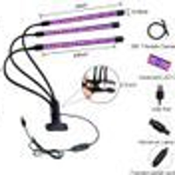 Plantelampe, 60 LED fullspektrum vekstlampe plantelys plantelys med