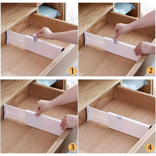 Adjustable Drawer Organizers 2 Pieces for Kitchen Bedroom Dresser Closet Office Storage