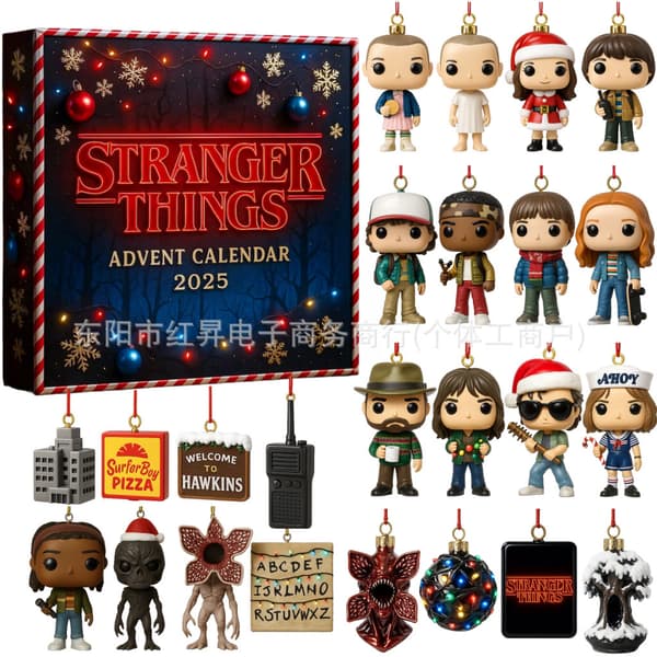 Stranger Things Nedtællingskalender 2025, 24-dages 2D Julekalender