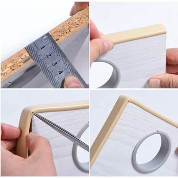 U-formad Flexibel PET Självhäftande Möbelkantlist - för Skåpsreparation & Möbelrestaurering (16mm x 3m, Vit)