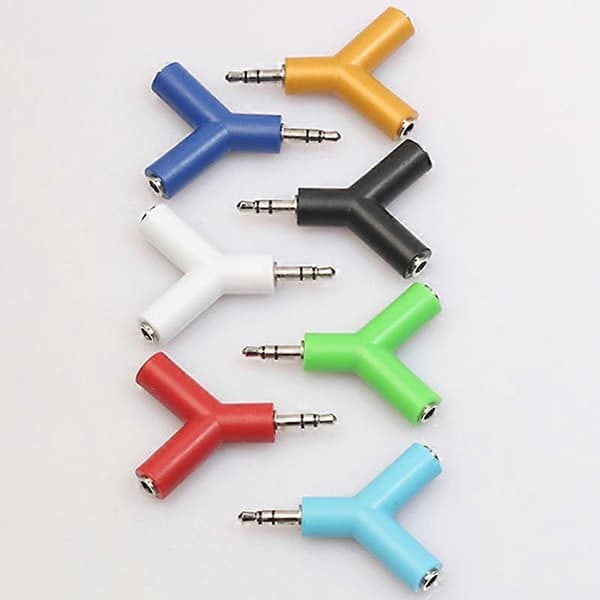 3,5 mm Hovedtelefonfordeler Han til 2 Hun Y-form Stereo Adapter