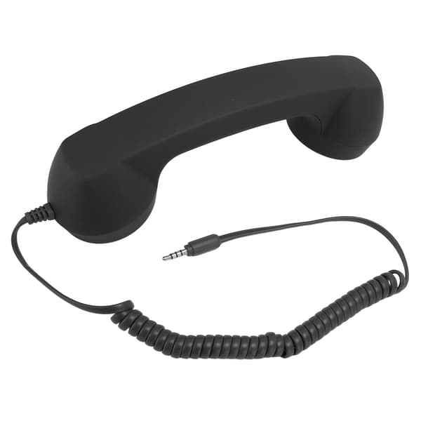 Retro telefonrør Professionel 3,5 mm stik Strålingssikkert kablet mobiltelefonrør til smartphone PC Sort