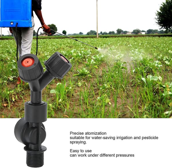 Spray Nozzle, 4 Pcs Double Nozzles Drip Tip Attachment for Agricultural Electric Backpack Sprayer