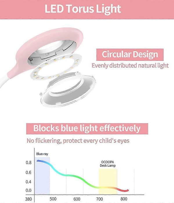 Table Lamp with Pen Holder and Eye Protection USB Charging Desk Lamp