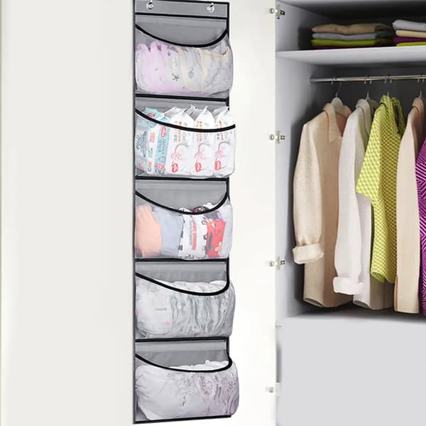 5-Pocket Over-the-Door Organizer with Hooks, Hanging Storage for Wardrobe