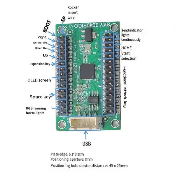 Joystick Keyboard for PC Mini Keyboard for //Steam/Mister/Switch Development Electronics Board