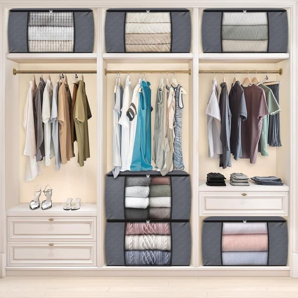 3-pack Clothes Storage Bags - Foldable, with Zipper and Handle - for Bedroom, Wardrobe, Duvet