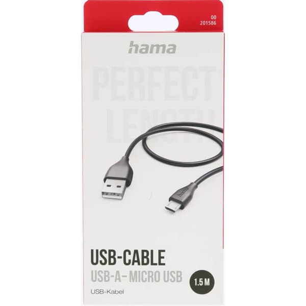 Ladekabel USB-A til Micro-USB Sort 1,5m Svart