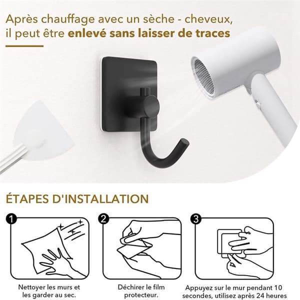 Self-adhesive hooks, heavy-duty wall and door hooks for hanging, bathroom and kitchen hallway hooks